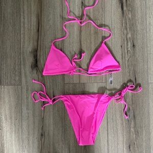 Shein Hot Pink String Bikini